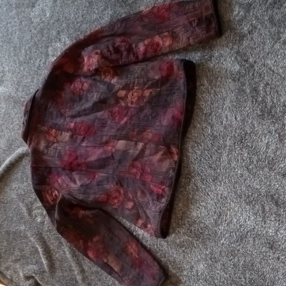 Christopher & Banks jacquard embroidered jacket toggle closure - Picture 7 of 7